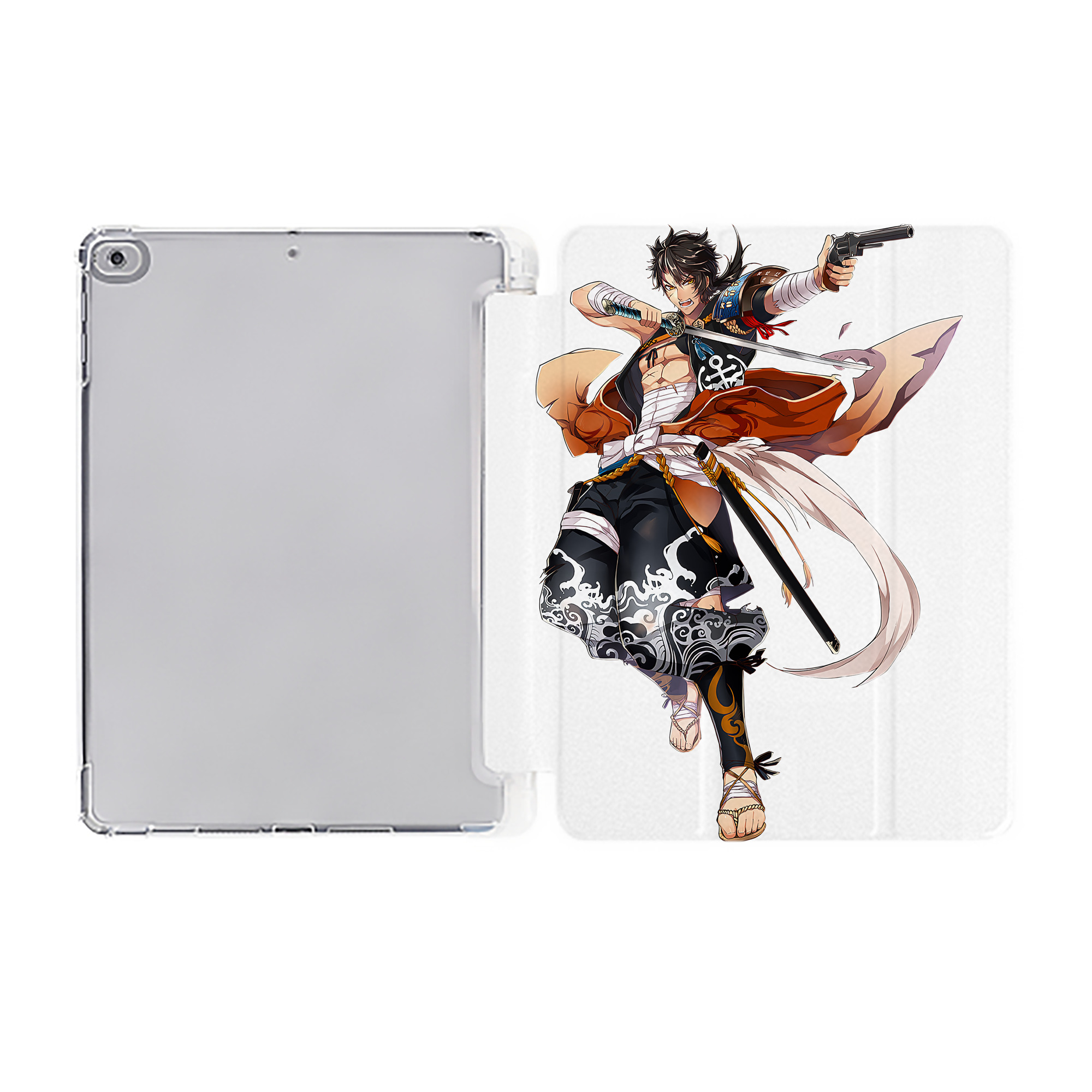 （画像用） 刀剣乱舞 Touken Ranbu IPad ケース ペン収納付き 三つ折りスタンド PUレザー×シリコン 対応機種9.5/10.5/10.9インチ